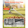 VEVOR Leaf Rake, 15 Metal Tines, Adjustable Garden Rake for Lawns with 7.5-22.4 Inch Wide Head & 32-63 Inch Long Handle, Heavy Duty Stainless Steel Small Leaves Tool for Gardening Camping Yard Grass