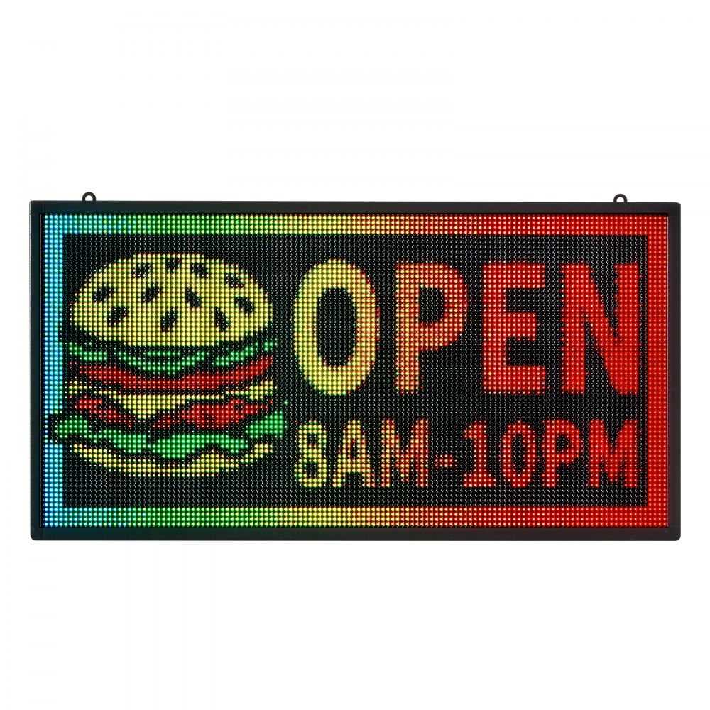 VEVOR Programmable LED Sign, P5 Full Color Flexible Digital Scrolling Panel, DIY Custom Text Pattern GIF Display, Bluetooth APP Control Message Board for Store Business Advertising, Indoor 27x14 in