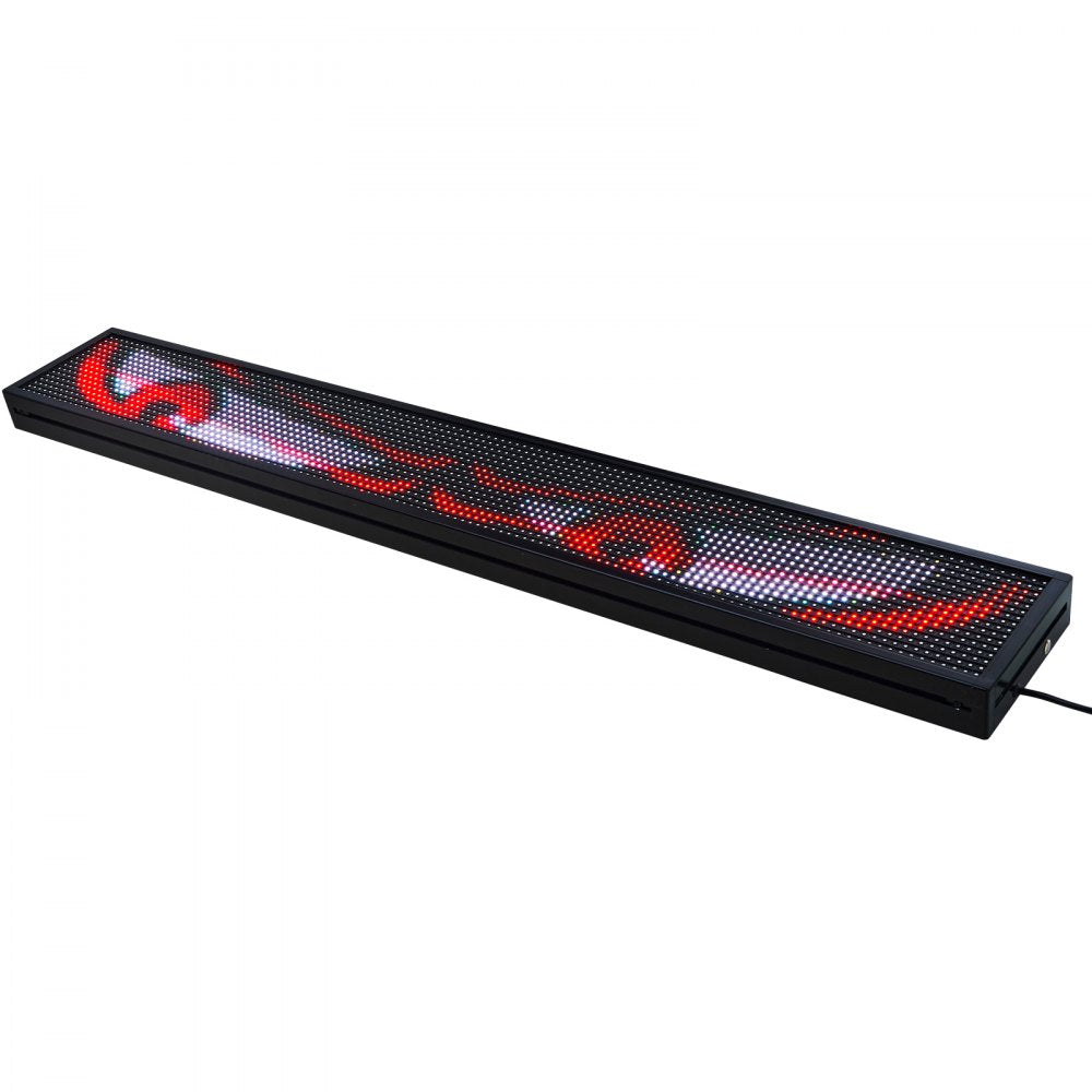 VEVOR Programmable LED Sign, P10 Full Color Flexible Digital Scrolling Panel, DIY Custom Text Pattern GIF Display Board, Bluetooth APP Control Message Shop Sign for Store Business Advertising, 52x8 in