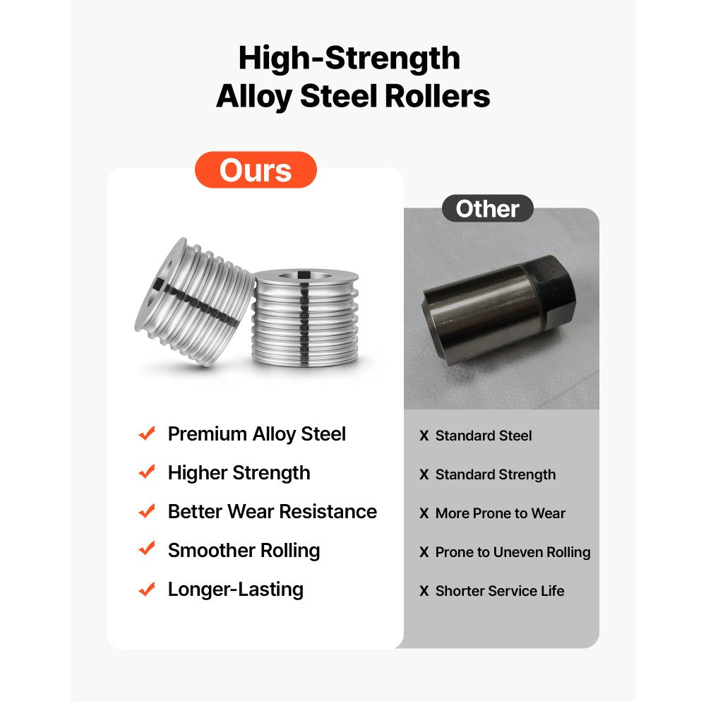 VEVOR Replacement Roller for Rolling Mill 7 Sizes Grooves 2 Oval Rollers, Jewelry DIY Tool Accessory Parts, Premium Alloy Steel, Easy Installation, for Pressing Ductile Metals, Gold, Silver, Brass