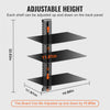 VEVOR Glass Floating Shelves, Holds up to 18 lbs, TV Wall Mount with Shelf，Strengthened Floating Entertainment Center for DVD Players / PS4 / Cable Boxes/Game Consoles/Sky Box/TV Accessories-3 Tiers