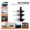 VEVOR Glass Floating Shelves, Holds up to 18 lbs, TV Wall Mount with Shelf，Strengthened Floating Entertainment Center for DVD Players / PS4 / Cable Boxes/Game Consoles/Sky Box/TV Accessories-3 Tiers