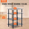 VEVOR 4-Tier AV Media Stand, Audio/Video Stand with Strengthened Tempered Glass Shevles for DVD/Cable Boxes/Games Consoles, Media Storage Cabinet for Gaming/Recording Room