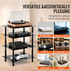 VEVOR 4-Tier AV Media Stand, Audio/Video Stand with Strengthened Tempered Glass Shevles for DVD/Cable Boxes/Games Consoles, Media Storage Cabinet for Gaming/Recording Room