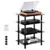 VEVOR 4-Tier AV Media Stand, Audio/Video Stand with Strengthened Tempered Glass Shevles for DVD/Cable Boxes/Games Consoles, Media Storage Cabinet for Gaming/Recording Room