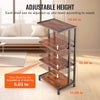 VEVOR 4-Tier AV Media Stand, Corner TV Stand, Height Adjustable Wooden Shelves for DVD Players/Cable Boxes/Games Consoles, Brown