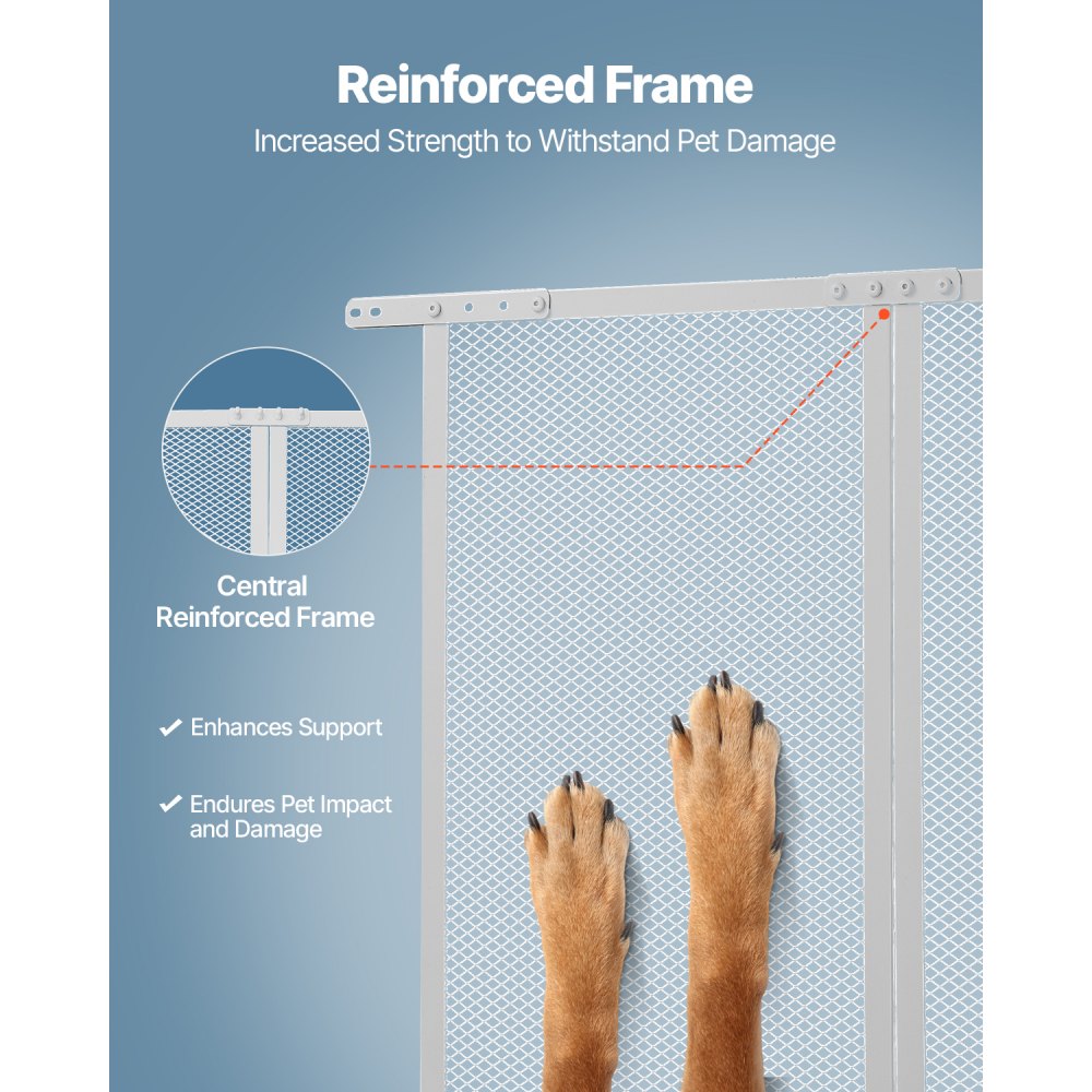 VEVOR RV Screen Door Protector, 28.5 x 31.5 inch Door Grille, Easy to Install and Disassemble, Reinforced Breathable Protective Mesh, Aluminum Alloy Camper RV Entry Protector for Pet Protection, White
