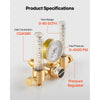 VEVOR Dual Output Argon Regulator, Argon Flow Meter Gas Regulator Gauge for TIG/MIG Welding - with 2PCS 6.6FT Rubber Hoses, 0-60 SCFH, 0-4500 PSI Inlet Pressure, CGA580 Inlet Connection