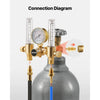VEVOR Dual Output Argon Regulator, Argon Flow Meter Gas Regulator Gauge for TIG/MIG Welding - with 2PCS 6.6FT Rubber Hoses, 0-60 SCFH, 0-4500 PSI Inlet Pressure, CGA580 Inlet Connection