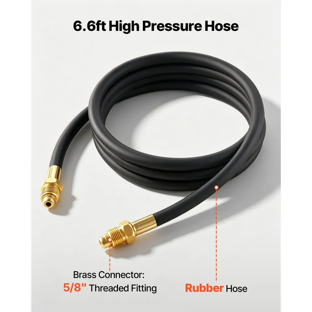 VEVOR Dual Output Argon Regulator, Argon Flow Meter Gas Regulator Gauge for TIG/MIG Welding - with 2PCS 6.6FT Rubber Hoses, 0-60 SCFH, 0-4500 PSI Inlet Pressure, CGA580 Inlet Connection
