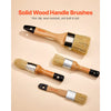 VEVOR Chalk Wax Paint Brush, 4 Piece Wax Paint Brush, Chalk Paint Brushes for Furniture, Acrylic Paint,Milk Paint,Home Decor, Natural Bristle Round Oval Chalk Paint Brush for All Painting and Waxing