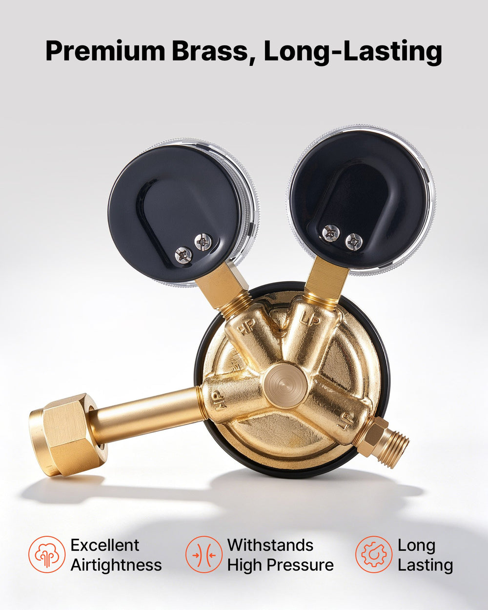 VEVOR Oxygen Acetylene Regulator Set, Oxy-Acetylene Regulators, 0-4000PSI and 0-400PSI Welding Gas Gauges with CGA-540/CGA-510 Inlet Connection & 9/16"-18 Outlet Connection, PC Knob Adjustment