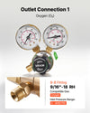 VEVOR Oxygen Acetylene Regulator Set, Oxy-Acetylene Regulators, 0-4000PSI and 0-400PSI Welding Gas Gauges with CGA-540/CGA-200 Inlet Connection & 9/16"-18 Outlet Connection, PC Knob Adjustment