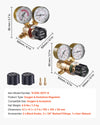 VEVOR Oxygen Acetylene Regulator Set, Oxy-Acetylene Regulators, 0-4000PSI and 0-400PSI Welding Gas Gauges with CGA-540/CGA-200 Inlet Connection & 9/16"-18 Outlet Connection, PC Knob Adjustment