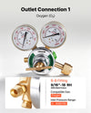 VEVOR Oxygen Acetylene Regulator Set, Oxy-Acetylene Regulators, 0-4000PSI and 0-400PSI Welding Gas Gauges with CGA-540/CGA-510 Inlet Connection & 9/16"-18 Outlet Connection, T-Handle Adjustment