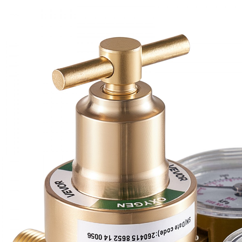 VEVOR Oxygen Acetylene Regulator Set, Oxy-Acetylene Regulators, 0-4000PSI and 0-400PSI Welding Gas Gauges with CGA-540/CGA-200 Inlet Connection & 3/8"-24 Outlet Connection, T-Handle Adjustment