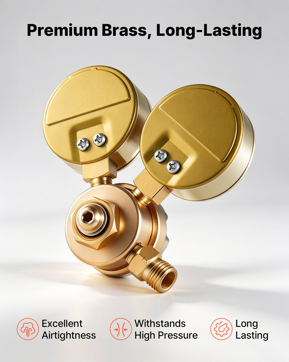 VEVOR Oxygen Acetylene Regulator Set, Oxy-Acetylene Regulators, 0-4000PSI and 0-400PSI Welding Gas Gauges with CGA-540/CGA-200 Inlet Connection & 3/8"-24 Outlet Connection, T-Handle Adjustment