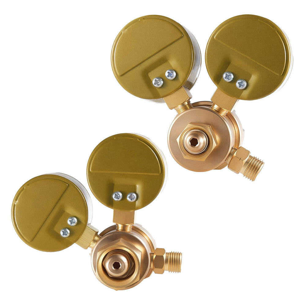 VEVOR Oxygen Acetylene Regulator Set, Oxy-Acetylene Regulators, 0-4000PSI and 0-400PSI Welding Gas Gauges with CGA-540/CGA-200 Inlet Connection & 3/8"-24 Outlet Connection, T-Handle Adjustment