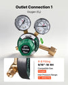 VEVOR Oxygen Acetylene Regulator Set, Oxy-Acetylene Regulators, 0-4000PSI and 0-500PSI Welding Gas Gauges with CGA-540/CGA-510 Inlet Connection & 9/16"-18 Outlet Connection, PC Knob Adjustment