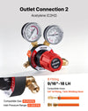 VEVOR Oxygen Acetylene Regulator Set, Oxy-Acetylene Regulators, 0-4000PSI and 0-500PSI Welding Gas Gauges with CGA-540/CGA-510 Inlet Connection & 9/16"-18 Outlet Connection, PC Knob Adjustment