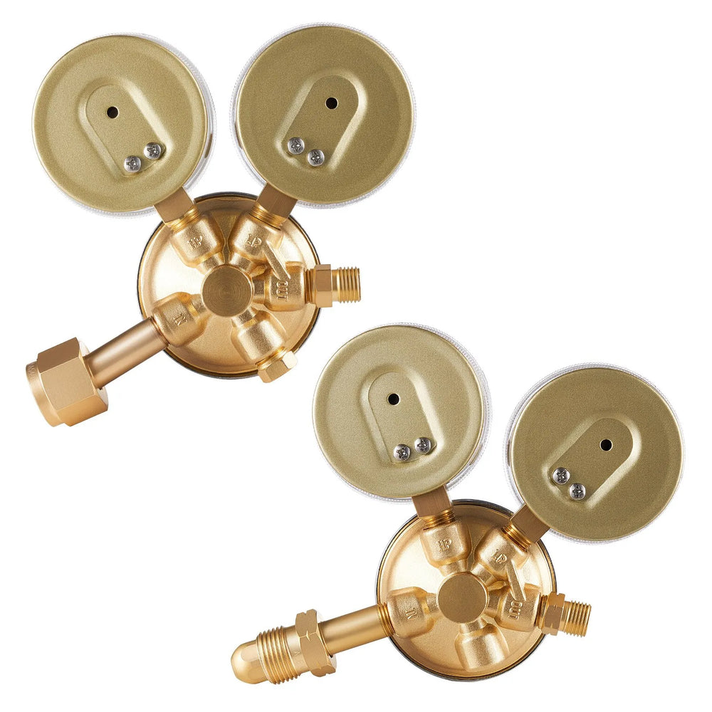 VEVOR Oxygen Acetylene Regulator Set, Oxy-Acetylene Regulators, 0-4000PSI and 0-500PSI Welding Gas Gauges with CGA-540/CGA-510 Inlet Connection & 9/16"-18 Outlet Connection, PC Knob Adjustment