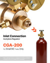 VEVOR Acetylene Regulator, Precise Acetylene Regulator, 0-400PSI Welding Gas Gauge with CGA-200 Inlet Connection & 9/16"-18 LH Outlet Connection, T-Handle Adjustment