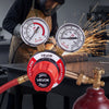 VEVOR Acetylene Regulator, Precise Acetylene Regulator, 0-500PSI Welding Gas Gauge with CGA-510 Inlet Connection & 9/16"-18 LH Outlet Connection, PC Knob Adjustment