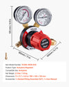 VEVOR Acetylene Regulator, Precise Acetylene Regulator, 0-500PSI Welding Gas Gauge with CGA-510 Inlet Connection & 9/16"-18 LH Outlet Connection, PC Knob Adjustment