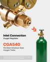 VEVOR Oxygen Regulator, Precise Oxy Regulator, 0-4000PSI Welding Gas Gauge with CGA-540 Inlet Connection & 9/16"-18 RH Outlet Connection, T-Handle Adjustment