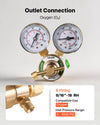 VEVOR Oxygen Regulator, Precise Oxy Regulator, 0-4000PSI Welding Gas Gauge with CGA-540 Inlet Connection & 9/16"-18 RH Outlet Connection, T-Handle Adjustment