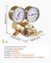 VEVOR Oxygen Regulator, Precise Oxy Regulator, 0-4000PSI Welding Gas Gauge with CGA-540 Inlet Connection & 9/16"-18 RH Outlet Connection, T-Handle Adjustment