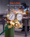 VEVOR Oxygen Regulator, Precise Oxy Regulator, 0-4000PSI Welding Gas Gauge with CGA-540 Inlet Connection & 9/16"-18 RH Outlet Connection, T-Handle Adjustment