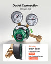 VEVOR Oxygen Regulator, Precise Oxy Regulator, 0-4000PSI Welding Gas Gauge with CGA-540 Inlet Connection & 9/16"-18 RH Outlet Connection, PC Knob Adjustment