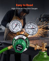 VEVOR Oxygen Regulator, Precise Oxy Regulator, 0-4000PSI Welding Gas Gauge with CGA-540 Inlet Connection & 9/16"-18 RH Outlet Connection, PC Knob Adjustment