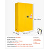 VEVOR Flammable Storage Cabinet, 18" x 43" x 70", Industrial Fire Cabinet, Fire & Explosion Proof, Double-Wall Cold Rolled Steel, 2-Door Hazardous Safety Cabinet with 2 Adjustable Shelves & Key Lock