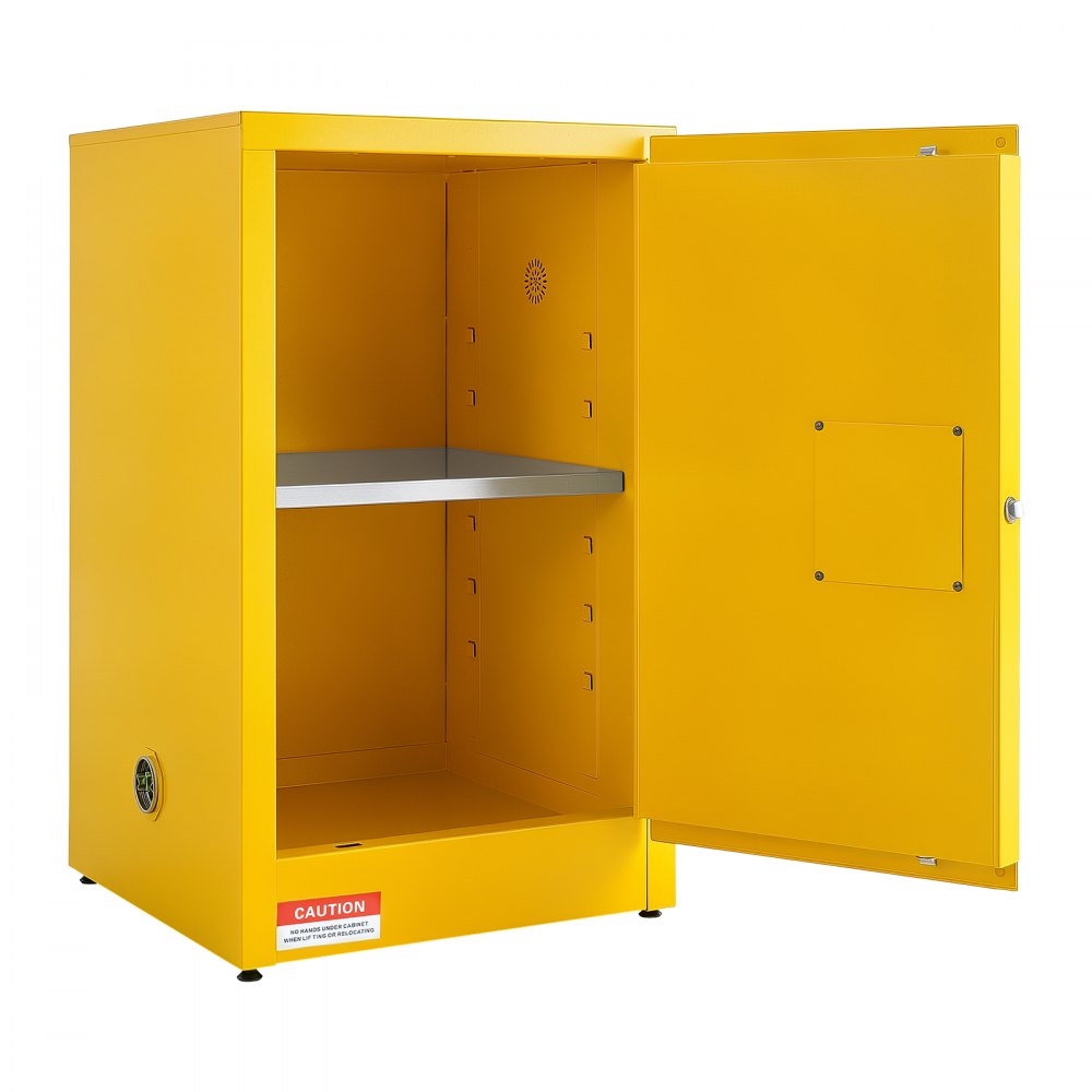 VEVOR Flammable Storage Cabinet, 21" x 21" x 35", Industrial Fire Cabinet, Double-Wall Cold Rolled Steel Hazardous Storage Safety Cabinet, Fire & Explosion-Proof with Adjustable Shelf and Key Lock