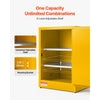 VEVOR Flammable Storage Cabinet, 21" x 25" x 35", Industrial Fire Cabinet, Double-Wall Cold Rolled Steel Hazardous Storage Safety Cabinet, Fire & Explosion-Proof with 2 Adjustable Shelves and Key Lock