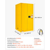 VEVOR Flammable Storage Cabinet, 34" x 34" x 65", Industrial Fire Cabinet, Fire & Explosion Proof, Double-Wall Cold Rolled Steel, 2-Door Hazardous Safety Cabinet with 2 Adjustable Shelves & Key Lock