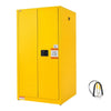 VEVOR Flammable Storage Cabinet, 34" x 34" x 65", Industrial Fire Cabinet, Fire & Explosion Proof, Double-Wall Cold Rolled Steel, 2-Door Hazardous Safety Cabinet with 2 Adjustable Shelves & Key Lock