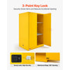 VEVOR Flammable Storage Cabinet, 34" x 43" x 70", Industrial Fire Cabinet, Fire & Explosion Proof, Double-Wall Cold Rolled Steel, 2-Door Hazardous Safety Cabinet with 2 Adjustable Shelves & Key Lock