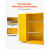 VEVOR Flammable Storage Cabinet, 34" x 43" x 70", Industrial Fire Cabinet, Fire & Explosion Proof, Double-Wall Cold Rolled Steel, 2-Door Hazardous Safety Cabinet with 2 Adjustable Shelves & Key Lock