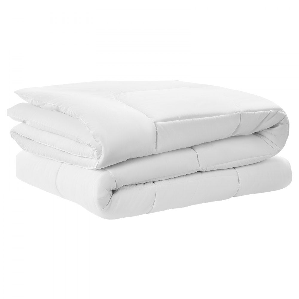 VEVOR Comforter Duvet Insert, 102 x 90 in, King Size Down Alternative Comforter, Quilted All Season Duvet with 4 Tabs, Soft & Machine Washable, Box Stitched Bedding for Home Hotel, Women/Men, White