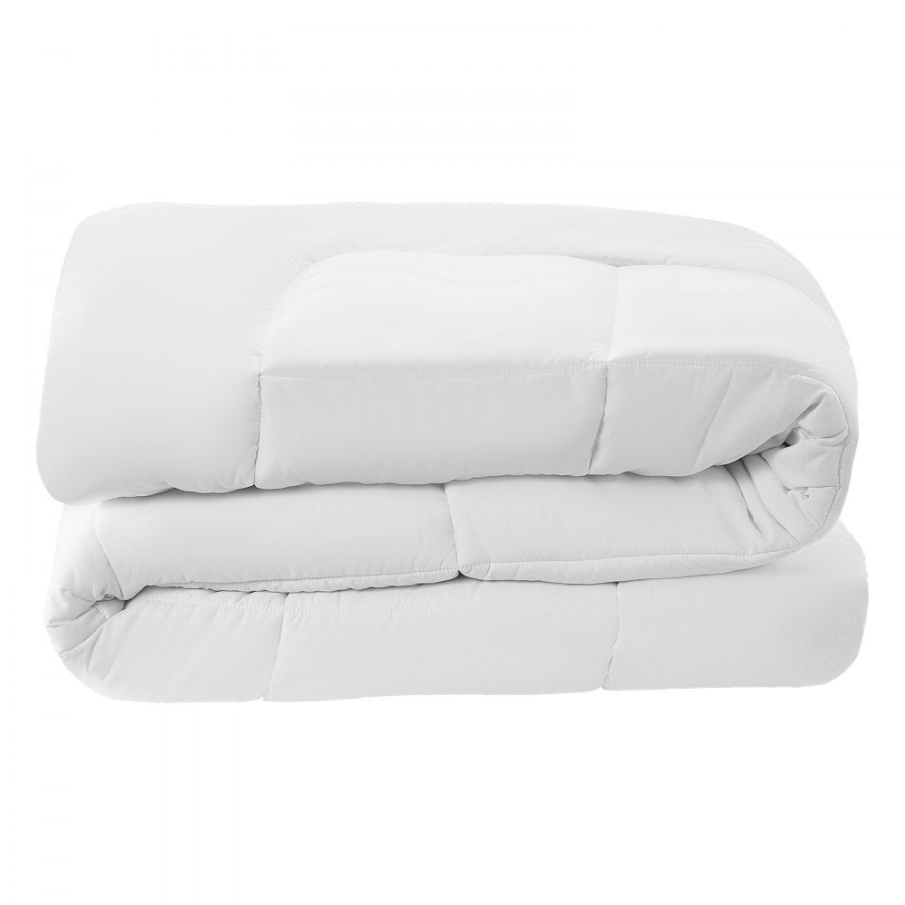 VEVOR Comforter Duvet Insert, 102 x 90 in, King Size Down Alternative Comforter, Quilted All Season Duvet with 4 Tabs, Soft & Machine Washable, Box Stitched Bedding for Home Hotel, Women/Men, White