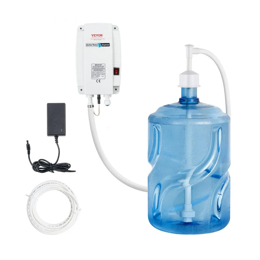 VEVOR Bottled Water Dispenser Pump System, 5 Gallon Dispensing System, Automatic Electric Water Dispenser, Single Inlet Water Jug Pump, Compatible Use with Coffee/Tea Machine, Refrigerator, Ice Maker