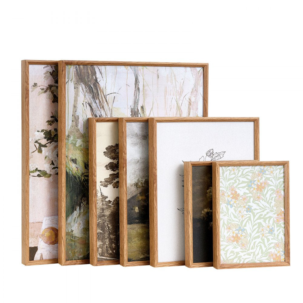 VEVOR 16 PCS Framed Wall Art Prints, Vintage Eclectic Art Decor, Gallery Wall Prints with 3 Sizes for Flexible Combinations, High Gloss & Low-Solubility Canvas, for Living Room, Bedroom, Bathroom