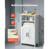VEVOR Bathroom Floor Cabinet, 4-Tier, Wooden Storage Organizer with 2 Doors and Adjustable Shelf, Modern Bathroom Furniture Home Decor Freestanding Cupboard for Kitchen/Living Room/Entryway Use, White