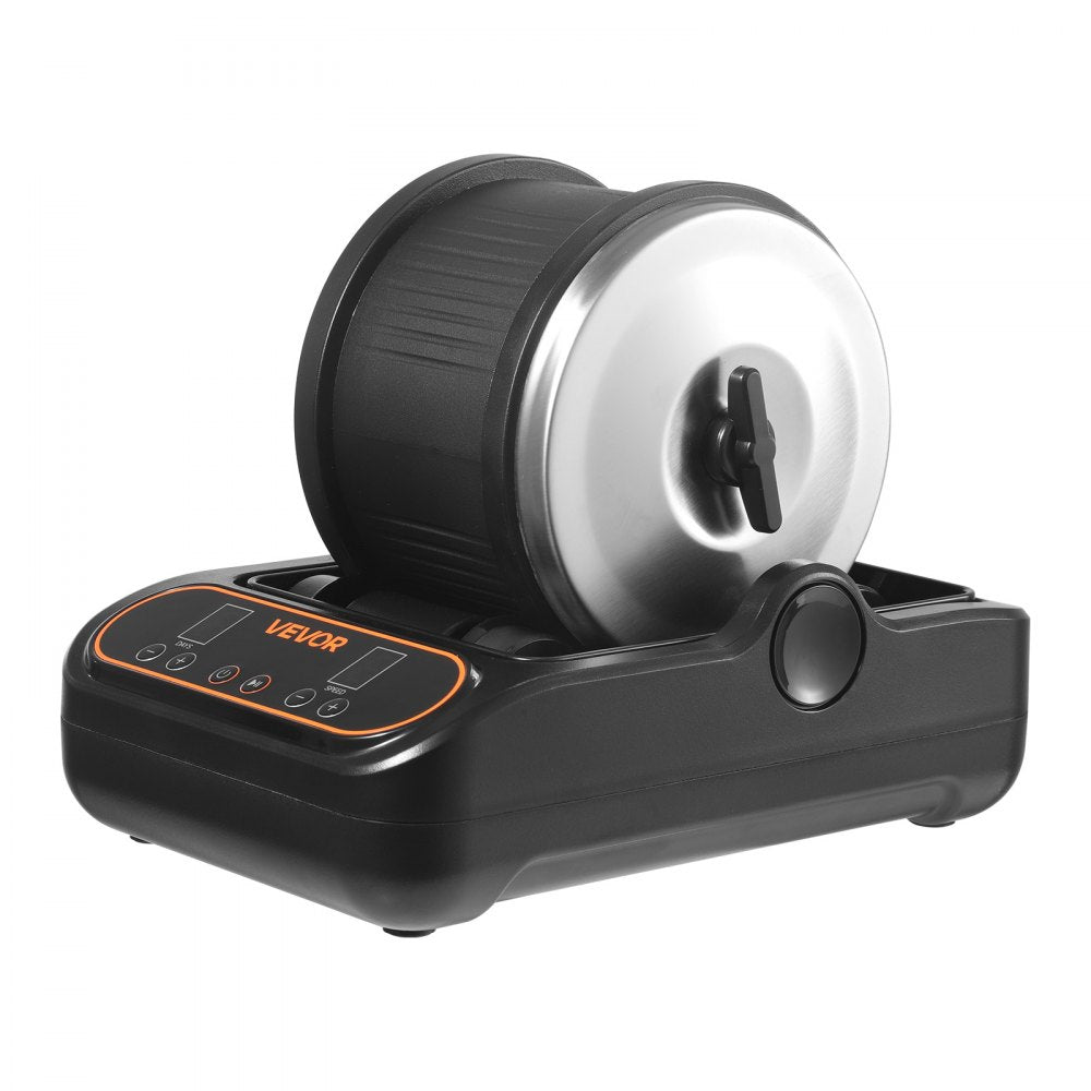 VEVOR Rock Tumbler, 3 lb Rock Polishing Machine, Rocks Tumbling Kit with 4-Speed Adjustment, 1–9 Day Timer, PC Sound Reduction Cover & TPU Drum, Direct Drive Motor Rocks Polishing, Quiet Operation