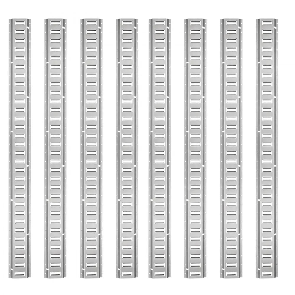 VEVOR E Track Tie-Down Rail Kit, 32PCS 5' E-Tracks Set Includes 8 Steel Rails & 8 O-Rings & 8 Tie-Offs with D-Ring & 8 End Caps, Trailer Securing Accessories for Cargo Motorcycles Bikes, 1500 lbs Load