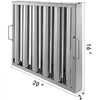 VEVOR Pack of 6 Hood Filters 19.5W x 15.5H Inch, 430 Stainless Steel 5 Grooves Commercial Hood Filters, Range Hood Filter for Grease Rated Commercial Kitchen Exhaust Hoods