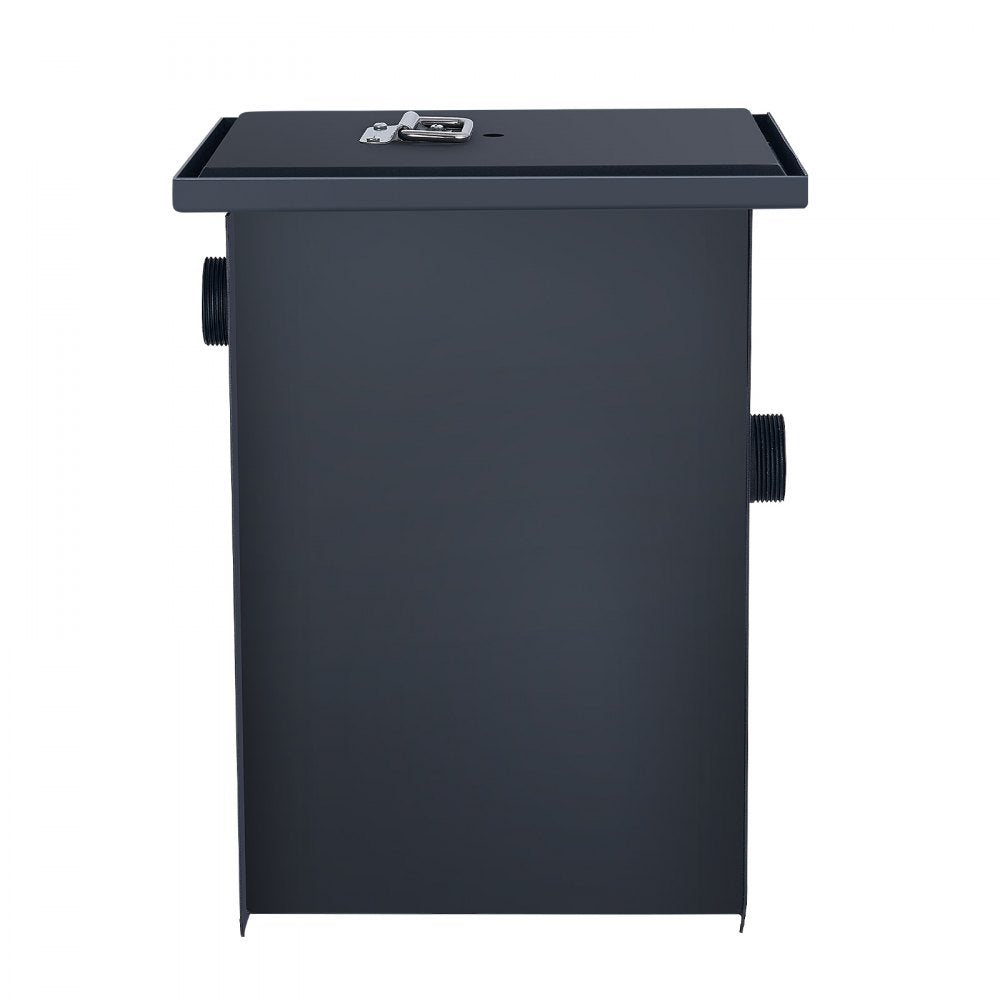 VEVOR Commercial Grease Trap, 8 LBS Grease Interceptor, Side Inlet Interceptor, Under Sink Carbon Steel Grease Trap, 4.6 GPM Waste Water Oil-water Separator, for Restaurant Canteen Home Kitchen